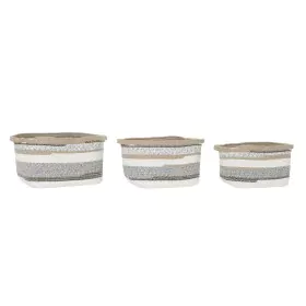 Conjunto de Cestas DKD Home Decor Algodão Jute (36 x 30 x 24 cm) de DKD Home Decor, Caixas - Ref: S3028811, Preço: 60,17 €, D...