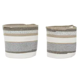 Basket set DKD Home Decor Cotton Jute (40 x 40 x 40 cm) by DKD Home Decor, Boxes - Ref: S3028812, Price: 58,75 €, Discount: %