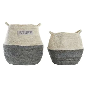 Conjunto de Cestas DKD Home Decor Fibra natural (40 x 40 x 38 cm) de DKD Home Decor, Caixas - Ref: S3028833, Preço: 39,62 €, ...