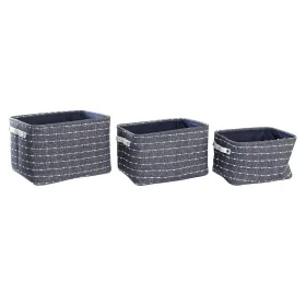 Set de basket DKD Home Decor 38 x 28 x 25 cm Polyester de DKD Home Decor, Boîtes - Réf : S3028884, Prix : 29,34 €, Remise : %