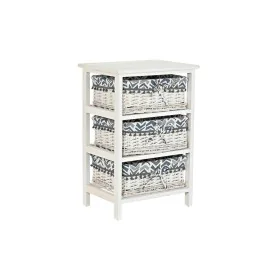 Cassettiera DKD Home Decor Azzurro Bianco vimini Legno di paulownia (40 x 29 x 59 cm) di DKD Home Decor, Comò e cassettiere -...