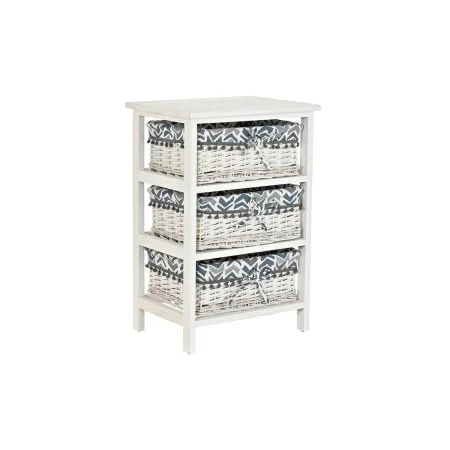 Chest of drawers DKD Home Decor Blue White wicker Paolownia wood (40 x 29 x 59 cm) by DKD Home Decor, Chest of Drawers - Ref:...