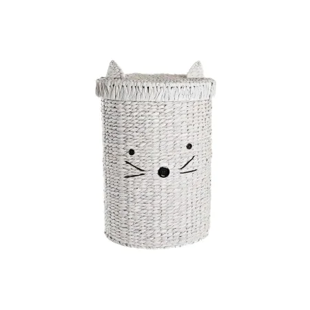 Cesto de Roupa Suja DKD Home Decor 42 x 42 x 63 cm Branco Infantil Gato de DKD Home Decor, Cestos para fornos rebatíveis - Re...