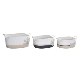 Juego de Cestas DKD Home Decor Blanco Gris Crema 60 x 31 x 25 cm (3 Piezas) de DKD Home Decor, Cajas - Ref: S3028924, Precio:...