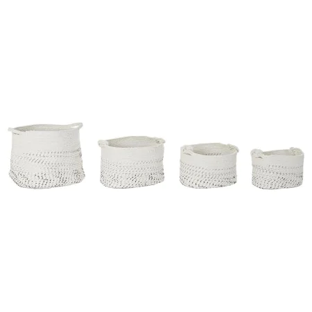 Set de basket DKD Home Decor Blanc Noir Boho 36 x 36 x 33 cm (4 Pièces) de DKD Home Decor, Boîtes - Réf : S3028928, Prix : 49...