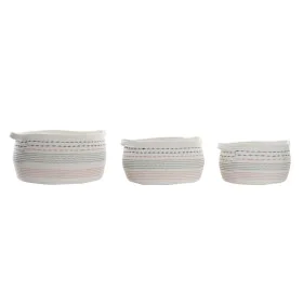 Basket set DKD Home Decor White Black Orange 52 x 43 x 25 cm by DKD Home Decor, Boxes - Ref: S3028959, Price: 70,45 €, Discou...