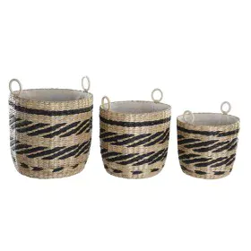 Juego de Cestas DKD Home Decor Poliéster Colonial Fibra (38 x 38 x 36 cm) de DKD Home Decor, Cajas - Ref: S3028968, Precio: 8...