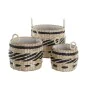 Conjunto de Cestas DKD Home Decor Preto Natural Fibra natural Colonial 30 x 30 x 25 cm (3 Peças) de DKD Home Decor, Caixas - ...