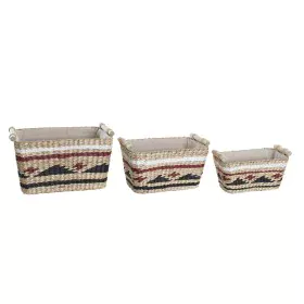 Conjunto de Cestas DKD Home Decor Poliéster Colonial Fibra (39 x 27 x 24 cm) de DKD Home Decor, Caixas - Ref: S3028973, Preço...