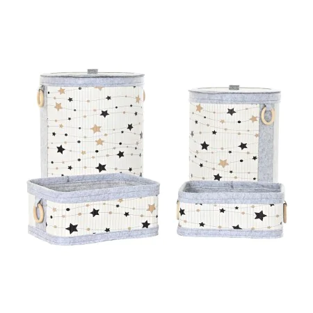 Juego de Cestas DKD Home Decor Estrellas Bambú 36 x 36 x 50 cm (4 pcs) de DKD Home Decor, Cajas y arcones de almacenaje - Ref...