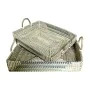 Tablettset DKD Home Decor Weiß türkis natürlich Tropical 48 x 38 x 15 cm Metall (2 Stück) von DKD Home Decor, Schmucktabletts...