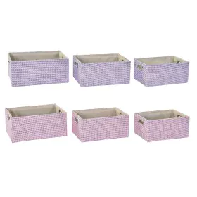 Set di Cestini DKD Home Decor 40,5 x 27,5 x 18 cm Poliestere (2 Unità) di DKD Home Decor, Scatole decorative - Rif: S3028996,...