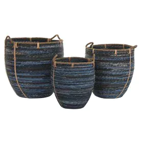 Basket set DKD Home Decor Navy Blue 56 x 56 x 60 cm by DKD Home Decor, Boxes - Ref: S3029002, Price: 221,61 €, Discount: %