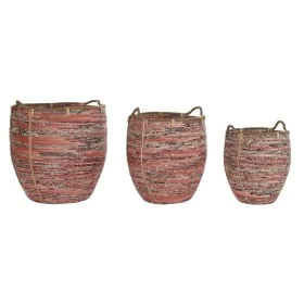 Korb-Set DKD Home Decor Pfirsich natürlich Boho 52 x 52 x 58 cm von DKD Home Decor, Boxen & Kästen - Ref: S3029003, Preis: 22...