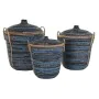 Conjunto de Cestas DKD Home Decor Azul Preto Boho 51 x 51 x 65 cm 3 Peças de DKD Home Decor, Caixas e baús de arrumação - Ref...