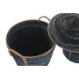 Set de basket DKD Home Decor Bleu Noir Boho 51 x 51 x 65 cm 3 Pièces de DKD Home Decor, Boîtes et coffres de rangement - Réf ...