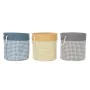 Panier à linge DKD Home Decor Pied de coq Gris Bleu Jaune 45 x 45 x 45 cm (3 Unités) de DKD Home Decor, Corbeilles à linge - ...