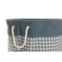 Panier à linge DKD Home Decor Pied de coq Gris Bleu Jaune 45 x 45 x 45 cm (3 Unités) de DKD Home Decor, Corbeilles à linge - ...