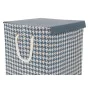 Laundry basket DKD Home Decor Houndstooth 36 x 36 x 55 cm Grey Blue Yellow (3 Units) by DKD Home Decor, Laundry Baskets - Ref...