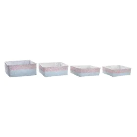 Korb-Set DKD Home Decor Polyester 8,5 cm 26 x 26 x 9 cm Naturfaser Boho Mediterraner (4 Stücke) von DKD Home Decor, Boxen & K...