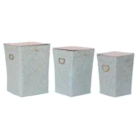 Set of Baskets DKD Home Decor Pink Celeste Boho 37 x 37 x 50 cm (3 Pieces) by DKD Home Decor, Boxes - Ref: S3029023, Price: 7...