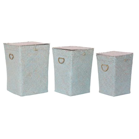 Juego de Cestos DKD Home Decor Rosa Celeste Boho 37 x 37 x 50 cm (3 Piezas) de DKD Home Decor, Cajas - Ref: S3029023, Precio:...