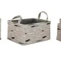 Conjunto de Cestas DKD Home Decor Castanho Cinzento Laranja 40 x 30 x 20 cm (3 Unidades) de DKD Home Decor, Caixas e baús de ...