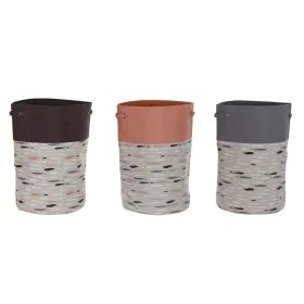 Panier à linge DKD Home Decor Gris Orange 40 x 40 x 60 cm (3 Unités) de DKD Home Decor, Corbeilles à linge - Réf : S3029026, ...