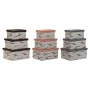 Set de Cajas Organizadoras Apilables DKD Home Decor Marrón Gris Naranja 40 x 30 x 20 cm de DKD Home Decor, Cajas y arcones de...