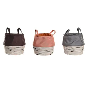 Panier à linge DKD Home Decor Gris Orange 28 x 28 x 30 cm (3 Unités) de DKD Home Decor, Corbeilles à linge - Réf : S3029030, ...