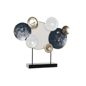 Figura Decorativa DKD Home Decor 62 x 8,3 x 53,3 cm Azul Dourado Branco Círculos de DKD Home Decor, Adornos - Ref: S3029172, ...