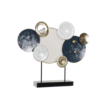 Figura Decorativa DKD Home Decor 62 x 8,3 x 53,3 cm Azul Dorado Blanco Círculos de DKD Home Decor, Adornos - Ref: S3029172, P...