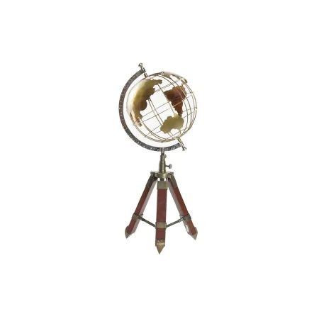 Globe terrestre DKD Home Decor Marron Doré Métal Bois de manguier 20 x 20 x 50 cm de DKD Home Decor, Géographie - Réf : S3029...