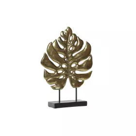 Figura Decorativa DKD Home Decor 25,5 x 6 x 34 cm Preto Dourado Tropical Folha de planta de DKD Home Decor, Adornos - Ref: S3...