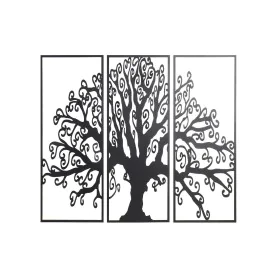 Decoración de Pared DKD Home Decor 3 Piezas Negro Árbol Metal (105 x 1,3 x 91 cm) de DKD Home Decor, Adornos - Ref: S3029415,...