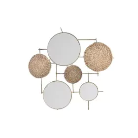 Wall Decoration DKD Home Decor Mirror Natural Metal Brown Copper Fibre (72 x 3,5 x 74 cm) by DKD Home Decor, Ornaments - Ref:...