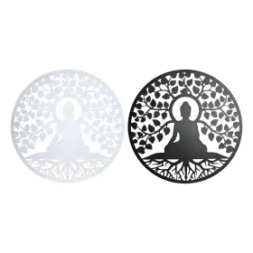 Décoration murale DKD Home Decor Blanc Noir Buda Oriental 100 x 1 x 100 cm (2 Unités) de DKD Home Decor, Objets de décoration...