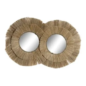 Wall mirror DKD Home Decor Crystal Jute (117 x 6 x 77 cm) by DKD Home Decor, Wall-Mounted Mirrors - Ref: S3029564, Price: 100...