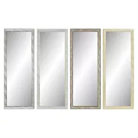 Wall mirror DKD Home Decor 36 x 2 x 95,5 cm Crystal Natural Grey Brown White polystyrene Tropical Leaf of a plant (4 Pieces) ...