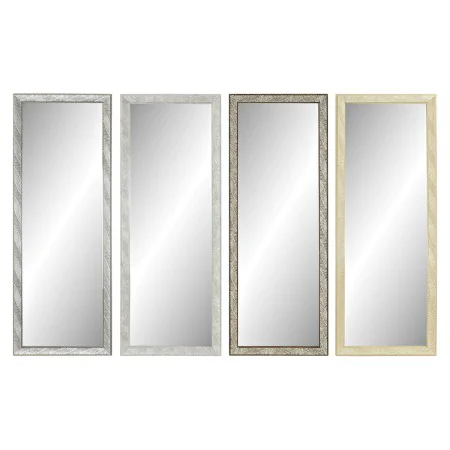 Espejo de pared DKD Home Decor 36 x 2 x 95,5 cm Cristal Natural Gris Marrón Blanco Poliestireno Tropical Hoja de planta (4 Pi...