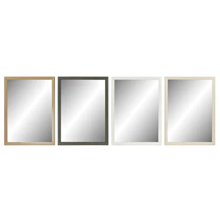 Wall mirror DKD Home Decor 56 x 2 x 76 cm Crystal Natural Grey Brown White polystyrene (4 Pieces) by DKD Home Decor, Wall-Mou...