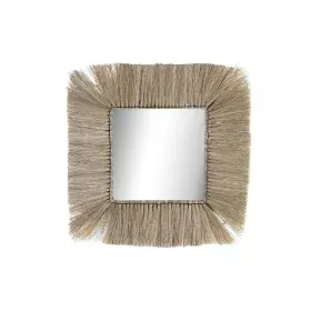 Wall mirror DKD Home Decor Crystal Natural Jute (55 x 3 x 55 cm) by DKD Home Decor, Wall-Mounted Mirrors - Ref: S3029637, Pri...