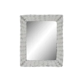 Wall mirror DKD Home Decor Crystal MDF White wicker Cottage (53 x 63 x 4 cm) (53,5 x 4 x 62,5 cm) by DKD Home Decor, Wall-Mou...