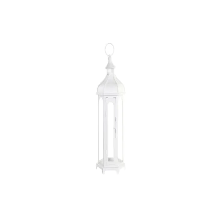 Lanterna DKD Home Decor Cristallo Metallo Bianco (20 x 17 x 55 cm) di DKD Home Decor, Candelieri e portacandele - Rif: S30297...