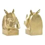 porte-livre DKD Home Decor Rhinocéros Doré Résine Colonial 15 x 7,5 x 14,5 cm de DKD Home Decor, Presse-livres - Réf : S30298...