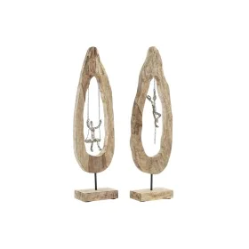 Figurine Décorative DKD Home Decor Marron Argenté Naturel 18 x 9 x 62 cm (2 Unités) de DKD Home Decor, Objets de décoration -...