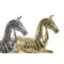 Decorative Figure DKD Home Decor 34 x 9,5 x 33,5 cm Horse Silver Golden (2 Units) by DKD Home Decor, Ornaments - Ref: S302993...