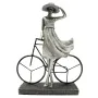 Statua Decorativa DKD Home Decor Donna Argentato Bicicletta Metallo Resina (27,5 x 9,5 x 34,5 cm) di DKD Home Decor, Soprammo...