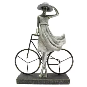 Deko-Figur DKD Home Decor Damen Silberfarben Fahrrad Metall Harz (27,5 x 9,5 x 34,5 cm) von DKD Home Decor, Ornamente - Ref: ...