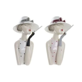 Figurine Décorative DKD Home Decor 18,5 x 15 x 31 cm Femme Rose Blanc (2 Unités) de DKD Home Decor, Objets de décoration - Ré...